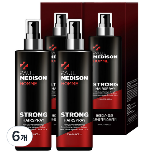 폴메디슨 옴므 스트롱 헤어스프레이, 6개, 250ml