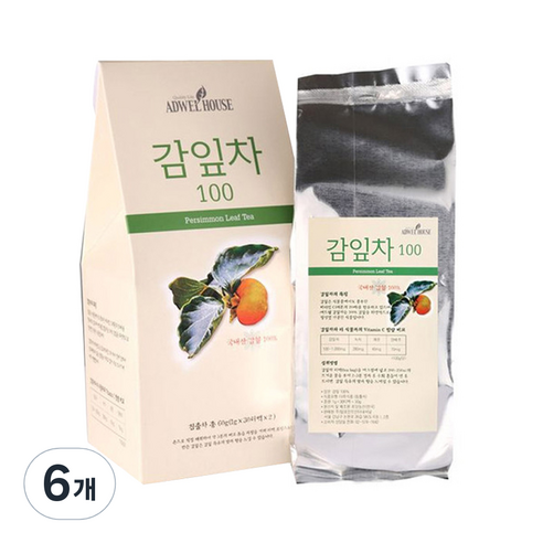 애드웰하우스 감잎차 100, 1g, 60개입, 6개