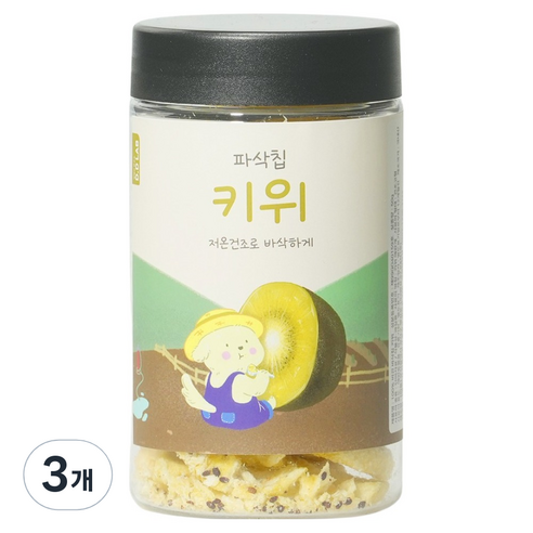 댕댕이연구소 강아지 디디랩 파삭칩 저온건조 과일 채소 간식, 3개, 50g, 키위