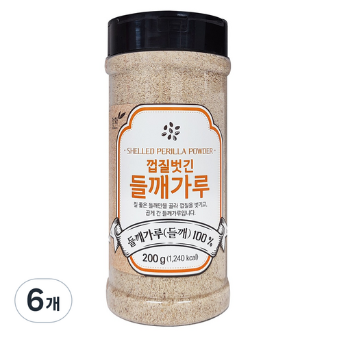 청화농산 껍질벗긴 들깨가루, 200g, 6개