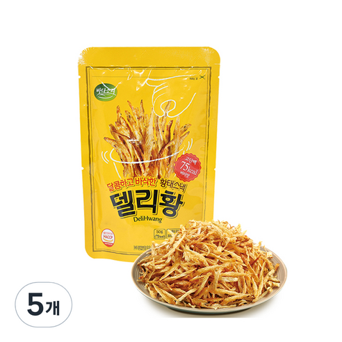 바다소리 델리황 버터맛 황태스낵, 50g, 5개