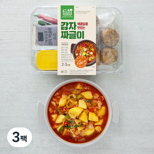 프레시밀 감자 짜글이 밀키트 2~3인분, 770g, 3팩