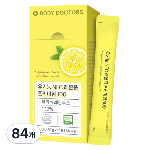 바디닥터스 유기농 NFC 레몬즙 프리미엄 100, 20g, 84개