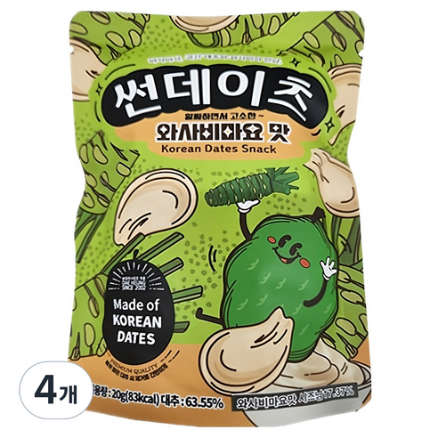 썬데이츠 대추스낵 와사비마요맛, 20g, 4개