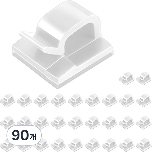 디오셀 케이블 선정리 클립, 90개, 화이트