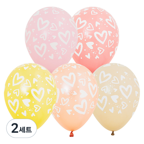 셈퍼텍스 브라이트하트 풍선 30cm 50p 세트, 혼합색상, 2세트