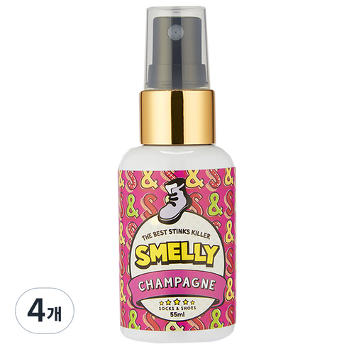 스멜리 삭스앤슈즈 탈취제 샴페인, 55ml, 4개
