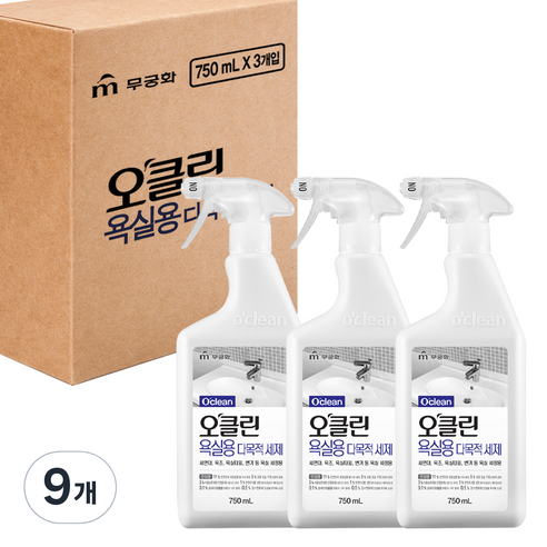오클린 욕실용 다목적세제, 750ml, 9개