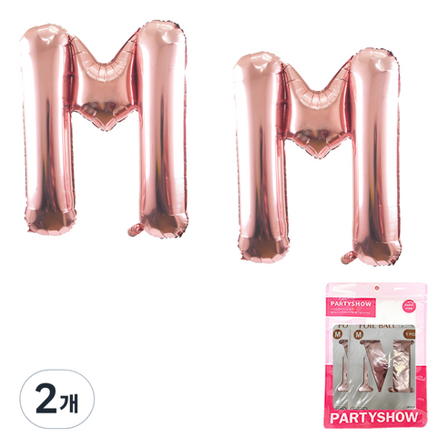 파티쇼 알파벳 은박 풍선 대 2p, 로즈골드(M), 2개