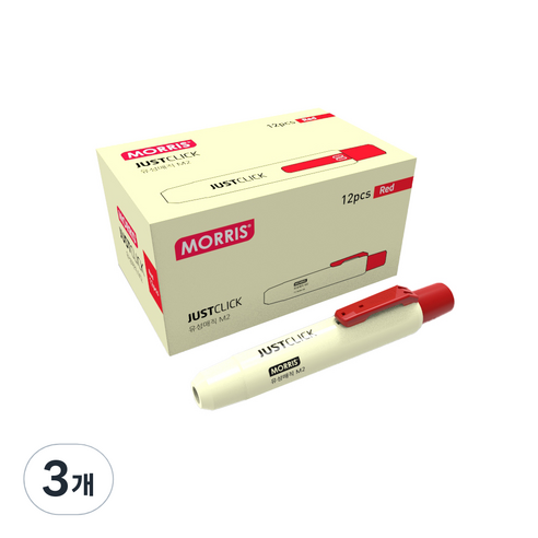 모리스 JUSTCLICK 유성매직 M2, 레드, 36개