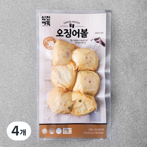삼진어묵 오징어볼 어묵 6개입, 240g, 4개