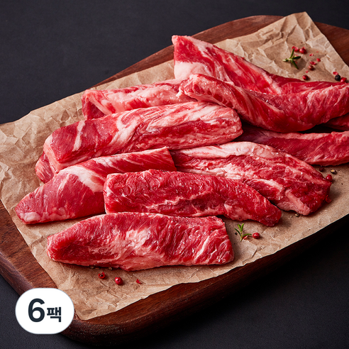 미국산 리테일팩 소갈비살 원육 (냉장), 0.8kg, 6팩