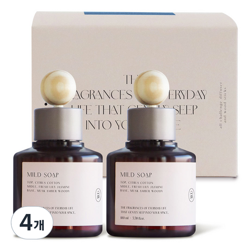 올챌린지 디퓨저, 마일드솝, 100ml, 4개