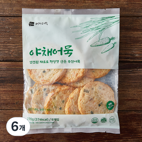 영자어묵 야채어묵 9입, 270g, 6개