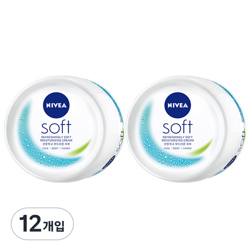 니베아 소프트 리프레싱 모이스처라이징 크림, 200ml, 12개