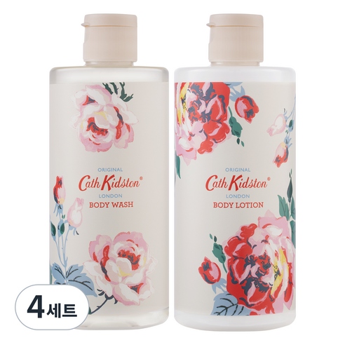 캐스키드슨 아이더다운 로즈 바디워시 500ml + 로션 500ml 세트, 4세트
