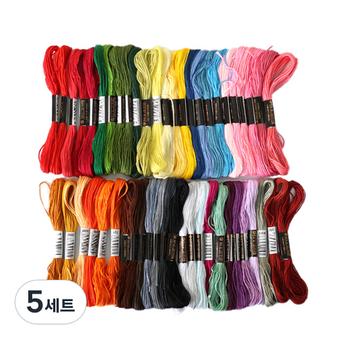 모핸 십자수실 50색 세트, 혼합 색상, 5세트