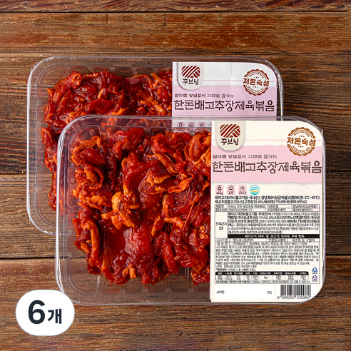 꾸브닝 한돈 배고추장 제육볶음, 400g, 6개