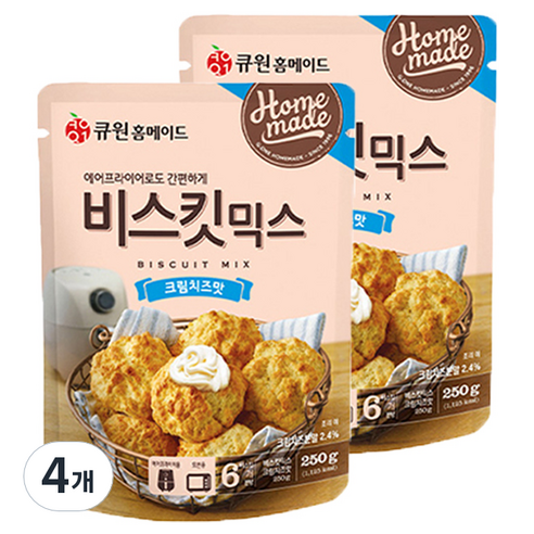 큐원 홈메이드 비스킷믹스 크림치즈맛, 4개, 250g