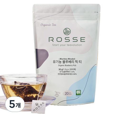 로쎄 유기농 블루베리 픽 티, 1.5g, 5개, 20개입