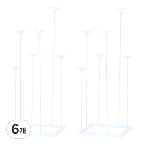 조이파티 사각 풍선스탠드 53cm, 화이트, 6개