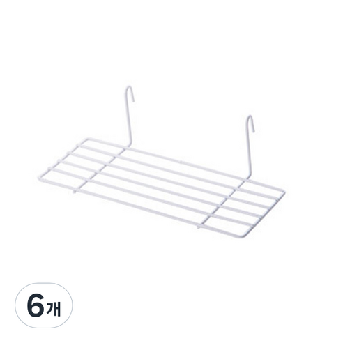 인테리어 메쉬망 벽걸이 정리선반, 화이트, 6개