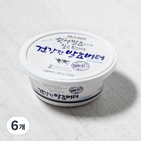 파스퇴르 건강한 발효버터 오리지널, 200g, 6개