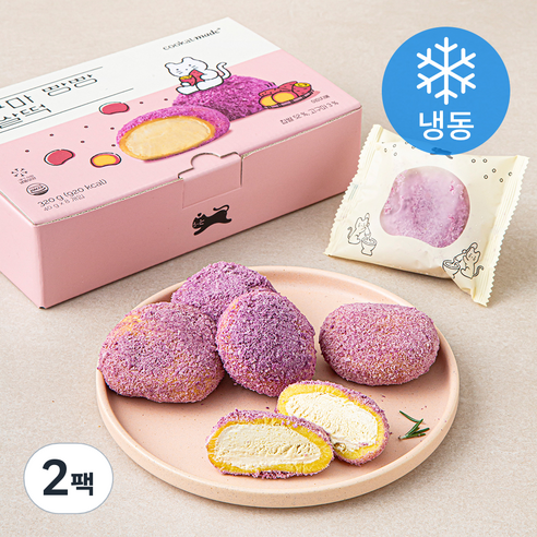 쿠캣 고구마 빵빵 찹쌀떡 (냉동), 40g, 8개입, 2개