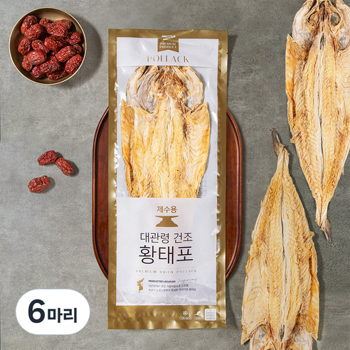 마켓밀러 대관령에서 건조한 황태포, 210g 내외, 6개