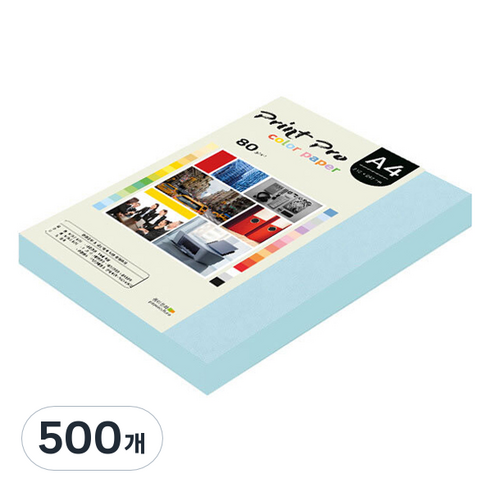 종이문화 프린트프로 칼라복사지 No 16 스카이블루, A4, 500개