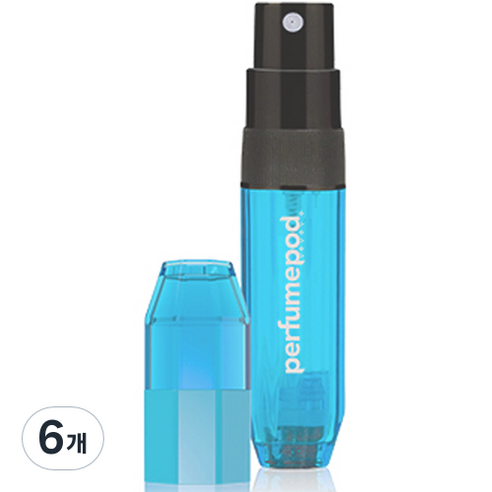 트라발로 퍼퓸팟 아이스 펌핑식 충전 휴대용 향수공병 5ml, 스카이블루, 6개