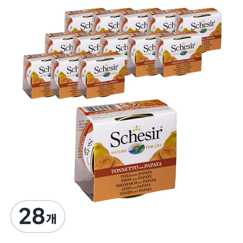 쉐지애 네이처 캣 75g, 참치 + 파파야 혼합맛, 28개