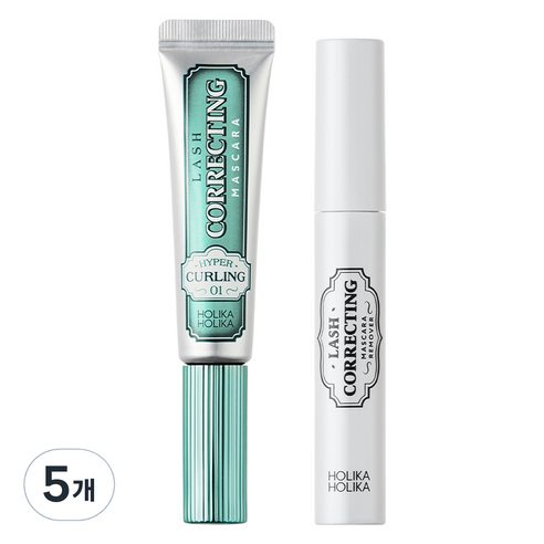 홀리카홀리카 래쉬 코렉팅 마스카라 EX 9ml, 01 하이퍼 컬링, 5개