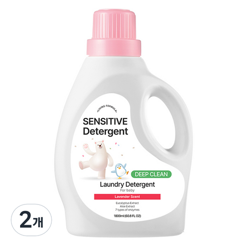 생활공식 센서티브 유아용 세탁세제, 1.8L, 2개