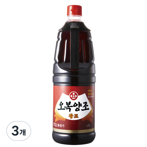 오복 양조 왕표간장, 1.7L, 3개