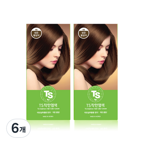 TS 착한염색 120g, 8호 밝은황갈색, 6개