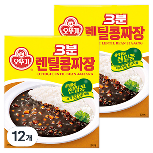 오뚜기 3분 렌틸짜장, 200g, 12개