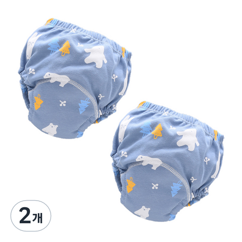 스타도어 유아용 큐트패턴 배변팬티 2p 세트, 북극곰, 2개