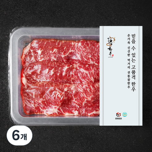 전통참한우 1등급 채끝 구이용 (냉장), 200g, 6개