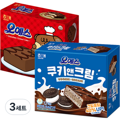 오예스 360g + 쿠키앤크림 360g 세트, 3세트