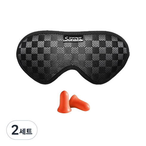소나타 수면안대 엘레강스 실버 + 귀마개, 2세트