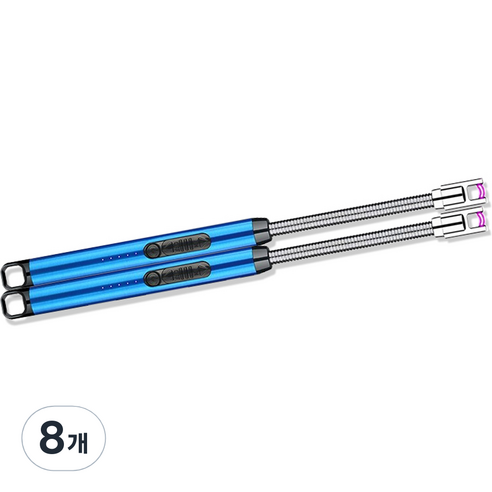 노바리빙 플렉시블 USB 충전식 플라즈마 라이터, 블루, 8개