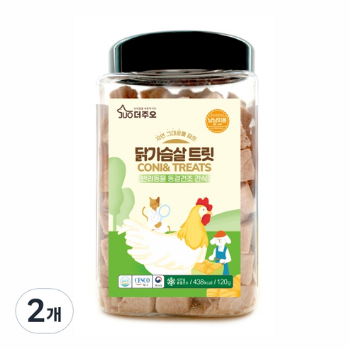 주오 닭가슴살 트릿 고양이 간식 120g, 닭가슴살맛, 2개