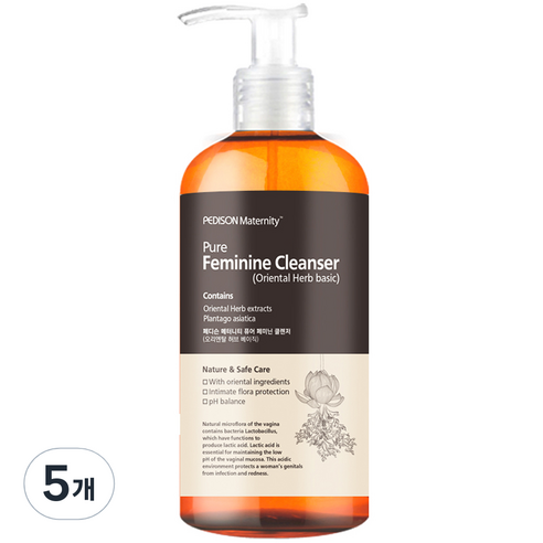 페디슨 퓨어 페미닌 오리엔탈 허브 여성 청결제 액상형, 300ml, 5개