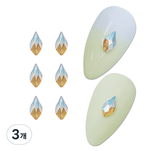 스와로브스키 네일스톤 7.5mm 2205 8p, 불꽃 라이트토파즈쉬머, 3개