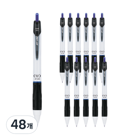 자바펜 0.5mm 제트라인 펜, 블루, 48개