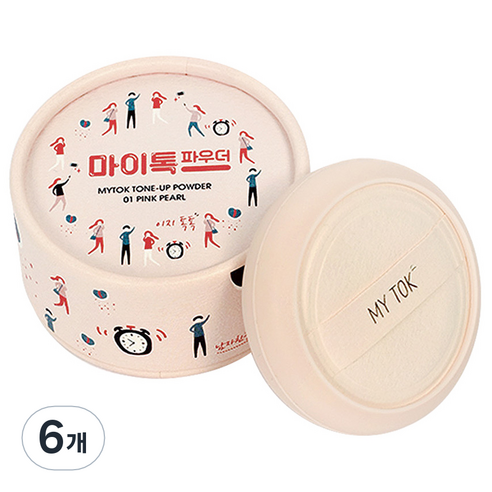 마이톡 톤업 파우더 4g, 01 핑크펄, 6개