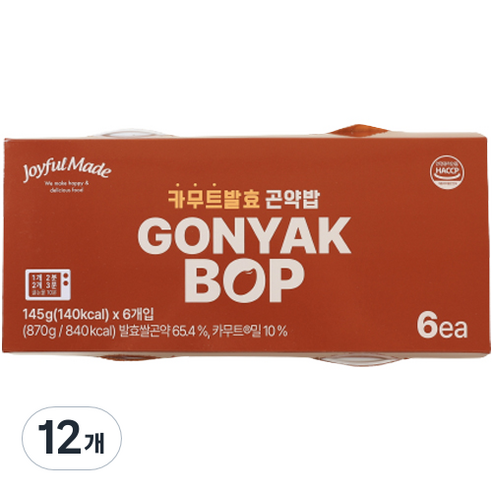조이풀메이드 카무트 발효 곤약밥, 145g, 12개