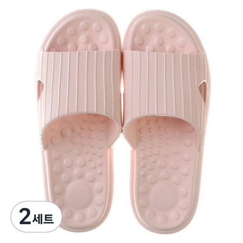 언헤브 부드러운 경량 지압 슬리퍼 240, 02 핑크, 2세트
