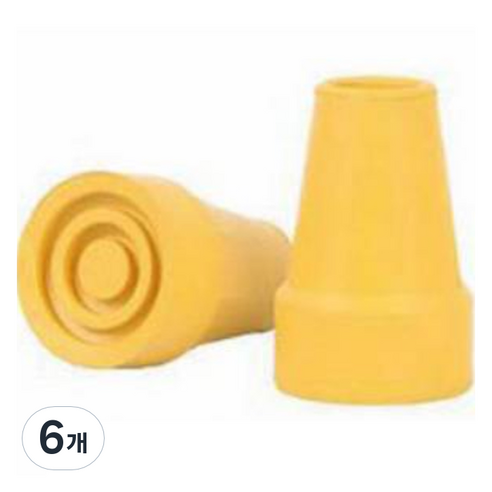 Dr.펠리스제이 목발 지팡이 리필 고무캡 패킹 22mm, E옐로우, 6개
